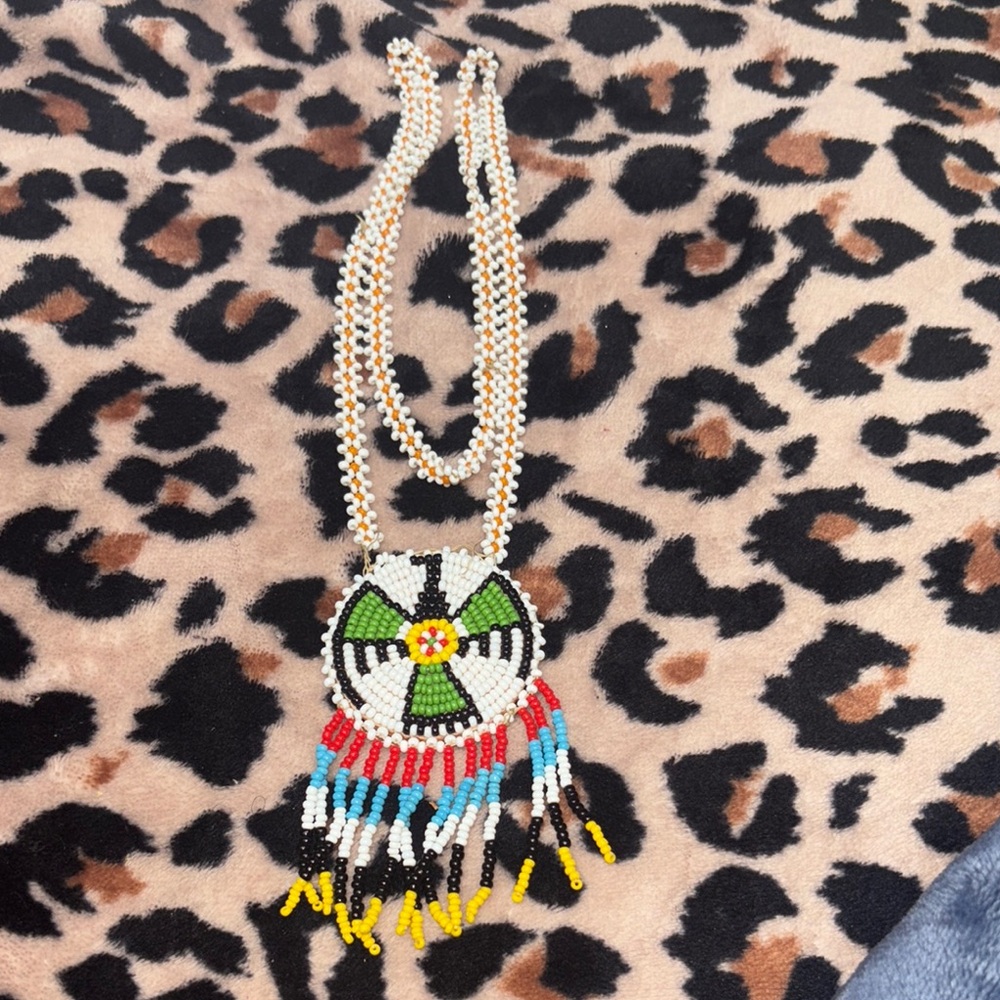 Colorful Beaded Necklace with Tribal Design